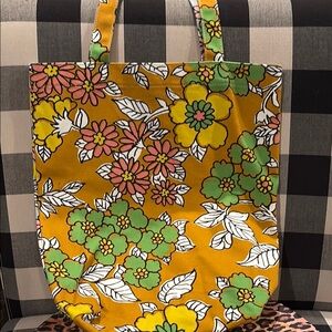 Floral Tote Bag - Yellow and Green